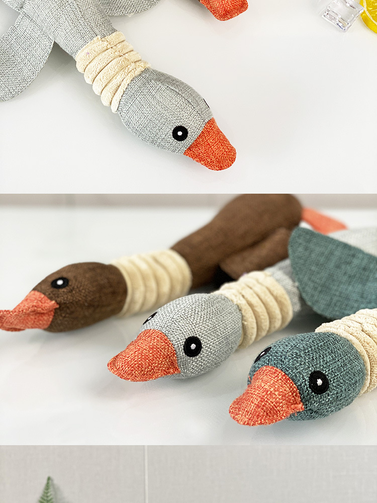 Dog Toy Sound Knot Rope Bite-Resistant Ball Vent Molar Plush Slippers Tug of War Dinosaur Puppy Bell Ball Wild Goose