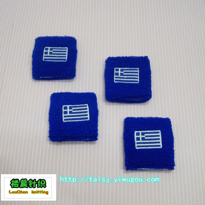 The environmental quality of cashmere knitted Flag of Greece Wristband Wrist Cuff custom material The environmental quality of cashmere knitted Flag of Greece Wristband Wrist Cuff custom material