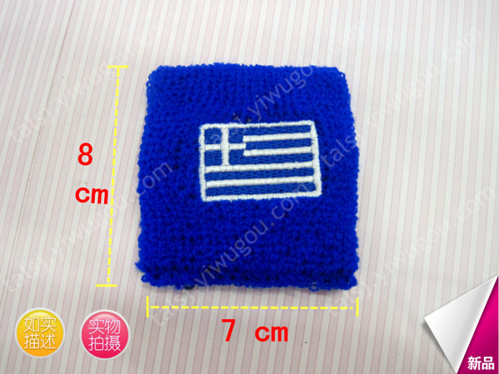 The environmental quality of cashmere knitted Flag of Greece Wristband Wrist Cuff custom material The environmental quality of cashmere knitted Flag of Greece Wristband Wrist Cuff custom material