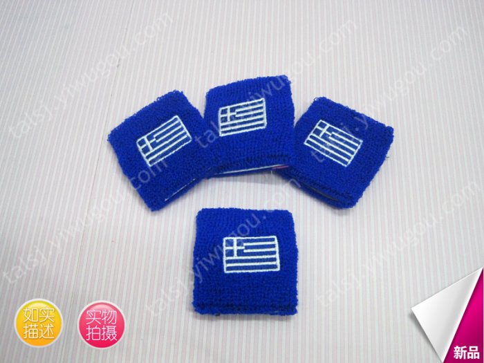 The environmental quality of cashmere knitted Flag of Greece Wristband Wrist Cuff custom material The environmental quality of cashmere knitted Flag of Greece Wristband Wrist Cuff custom material