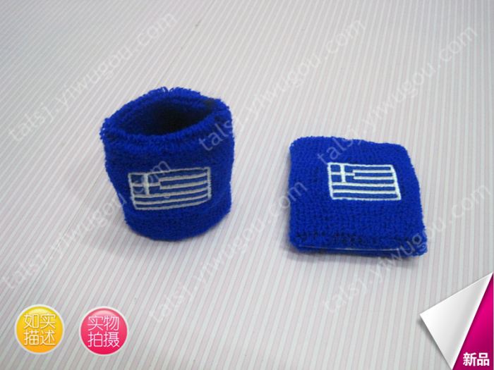 The environmental quality of cashmere knitted Flag of Greece Wristband Wrist Cuff custom material The environmental quality of cashmere knitted Flag of Greece Wristband Wrist Cuff custom material