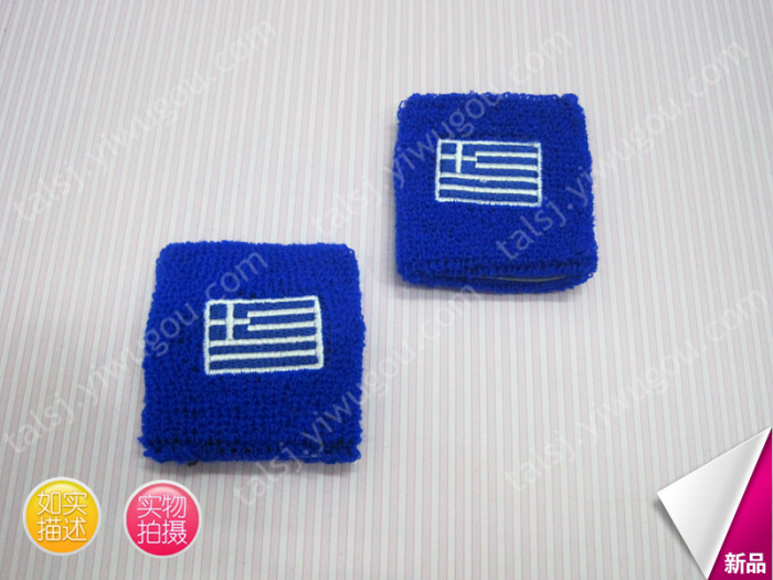 The environmental quality of cashmere knitted Flag of Greece Wristband Wrist Cuff custom material The environmental quality of cashmere knitted Flag of Greece Wristband Wrist Cuff custom material