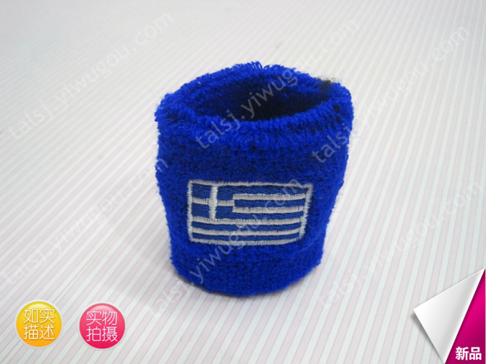 The environmental quality of cashmere knitted Flag of Greece Wristband Wrist Cuff custom material The environmental quality of cashmere knitted Flag of Greece Wristband Wrist Cuff custom material