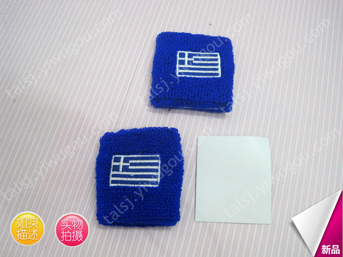 The environmental quality of cashmere knitted Flag of Greece Wristband Wrist Cuff custom material The environmental quality of cashmere knitted Flag of Greece Wristband Wrist Cuff custom material