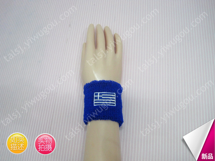 The environmental quality of cashmere knitted Flag of Greece Wristband Wrist Cuff custom material The environmental quality of cashmere knitted Flag of Greece Wristband Wrist Cuff custom material
