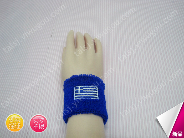 The environmental quality of cashmere knitted Flag of Greece Wristband Wrist Cuff custom material The environmental quality of cashmere knitted Flag of Greece Wristband Wrist Cuff custom material