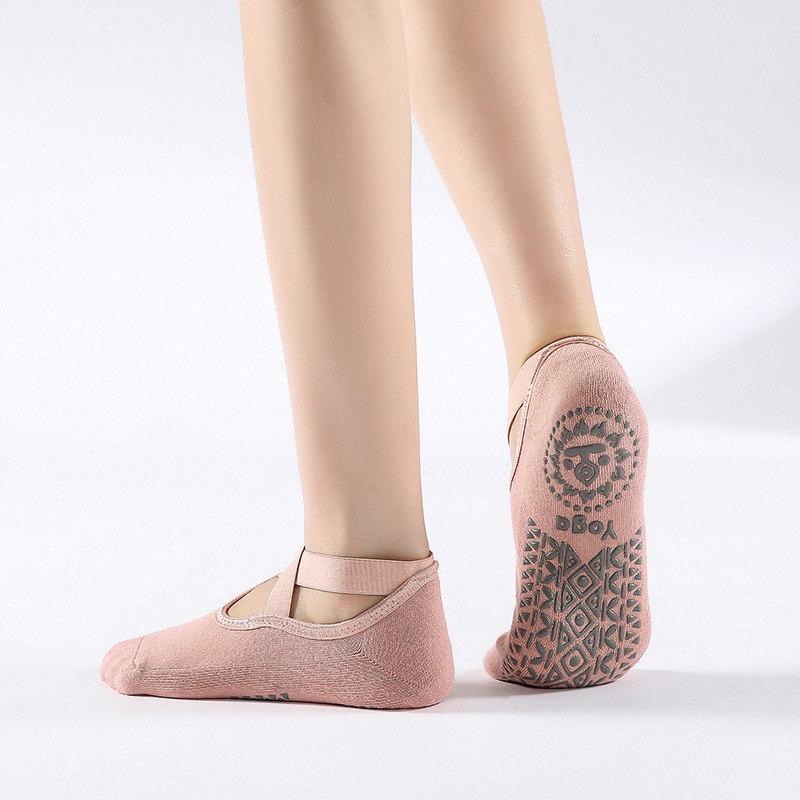 [Factory Direct Supply] Cross-Border Cotton Cross Yoga Socks Ballet Pilates Sports Dispensing Terry-Loop Hosiery