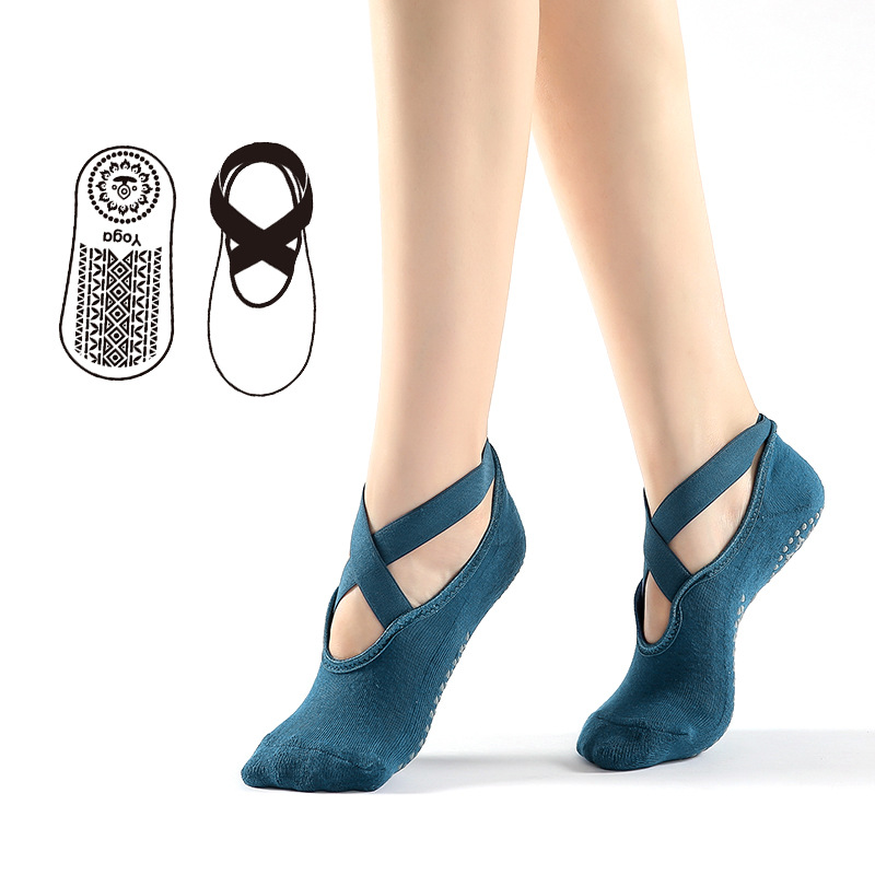 [Factory Direct Supply] Cross-Border Cotton Cross Yoga Socks Ballet Pilates Sports Dispensing Terry-Loop Hosiery