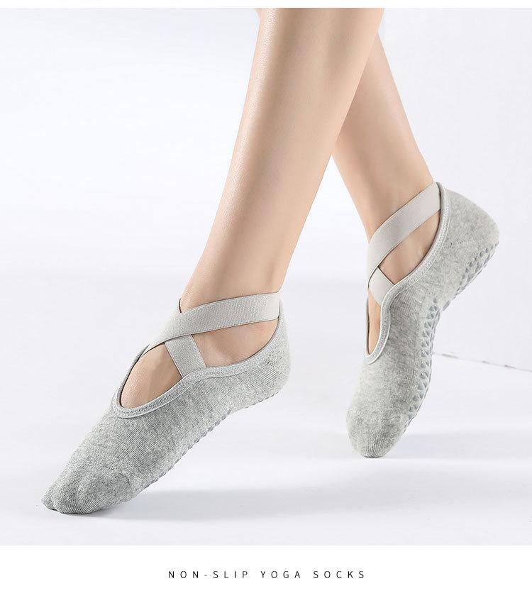 [Factory Direct Supply] Cross-Border Cotton Cross Yoga Socks Ballet Pilates Sports Dispensing Terry-Loop Hosiery