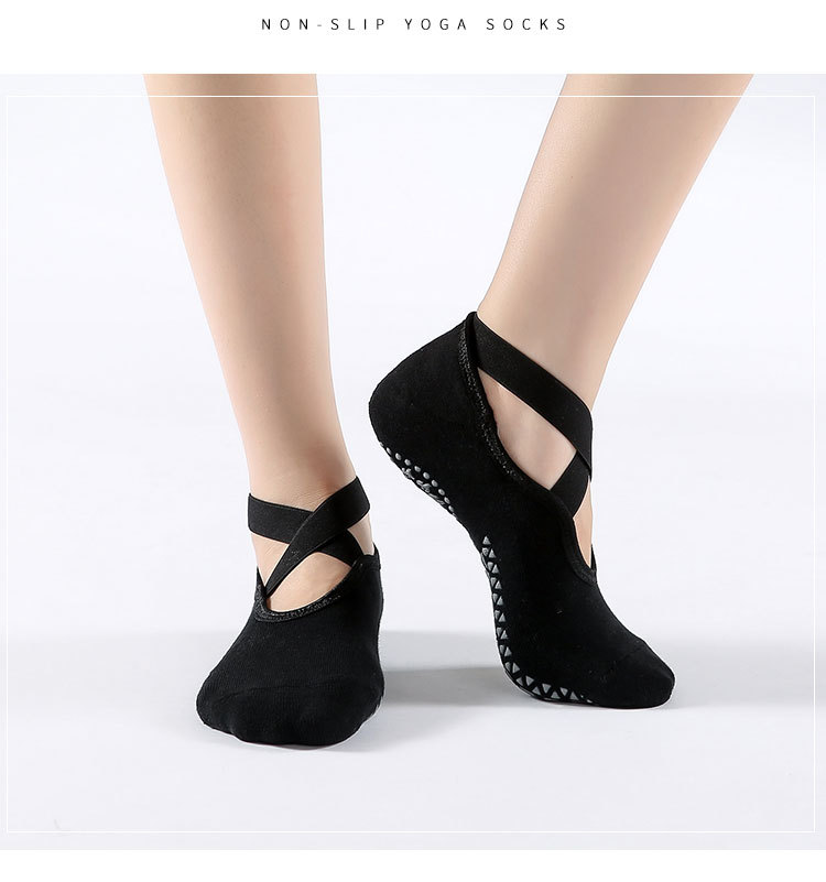 [Factory Direct Supply] Cross-Border Cotton Cross Yoga Socks Ballet Pilates Sports Dispensing Terry-Loop Hosiery