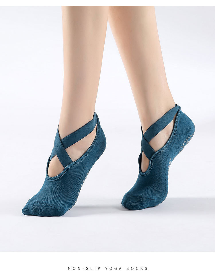[Factory Direct Supply] Cross-Border Cotton Cross Yoga Socks Ballet Pilates Sports Dispensing Terry-Loop Hosiery