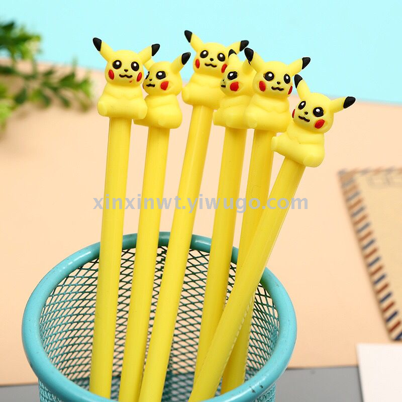 Factory Direct Sales Cute Cartoon Pikachu Gel Pen Simple Fresh Pikachu Black Signature Pen Office Supplies Factory Direct Sales Cute Cartoon Pikachu Gel Pen Simple Fresh Pikachu Black Signature Pen Office Supplies