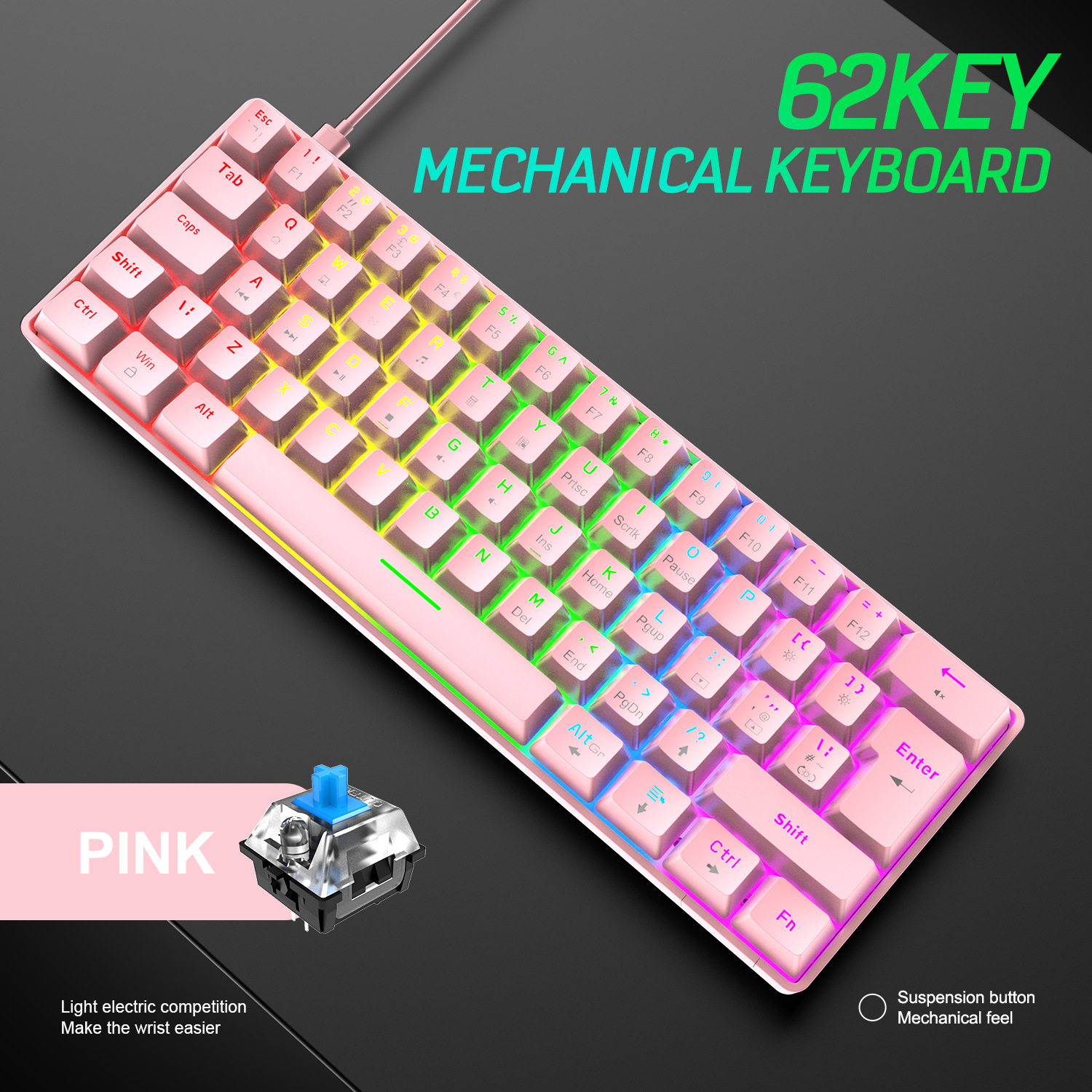 T60 Mechanical Keyboard 62 Keys Gaming Mechanical Keyboard Phablet Mac Gaming Electronic Sports Amazon T60 Mechanical Keyboard 62 Keys Gaming Mechanical Keyboard Phablet Mac Gaming Electronic Sports Amazon