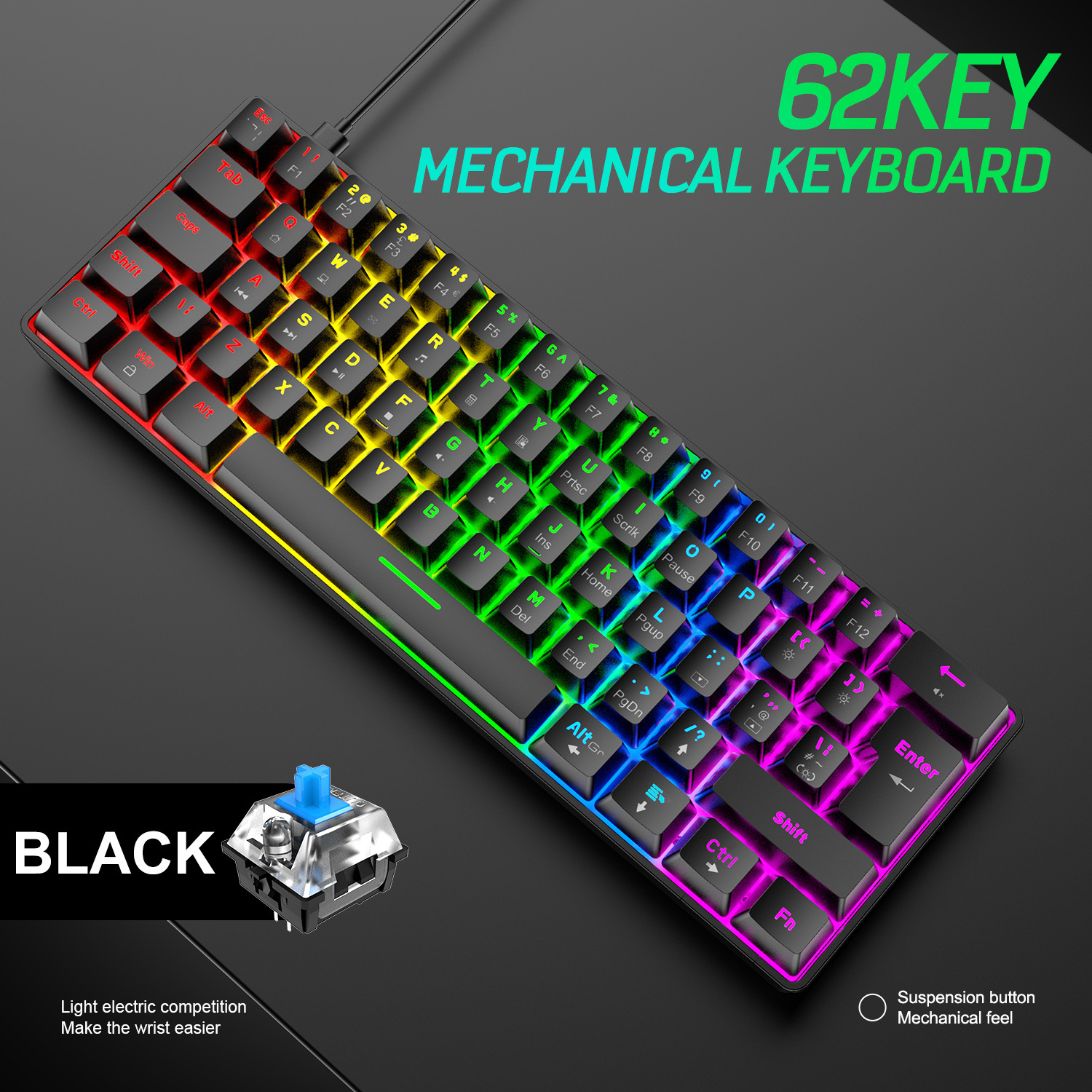 T60 Mechanical Keyboard 62 Keys Gaming Mechanical Keyboard Phablet Mac Gaming Electronic Sports Amazon T60 Mechanical Keyboard 62 Keys Gaming Mechanical Keyboard Phablet Mac Gaming Electronic Sports Amazon