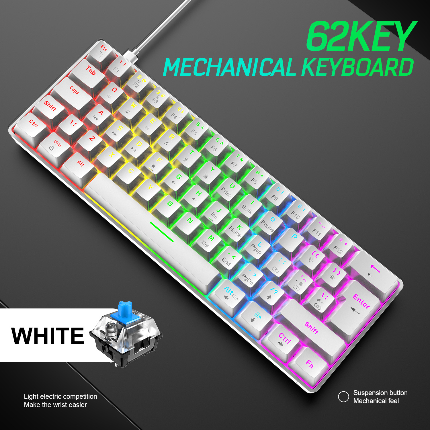 T60 Mechanical Keyboard 62 Keys Gaming Mechanical Keyboard Phablet Mac Gaming Electronic Sports Amazon T60 Mechanical Keyboard 62 Keys Gaming Mechanical Keyboard Phablet Mac Gaming Electronic Sports Amazon