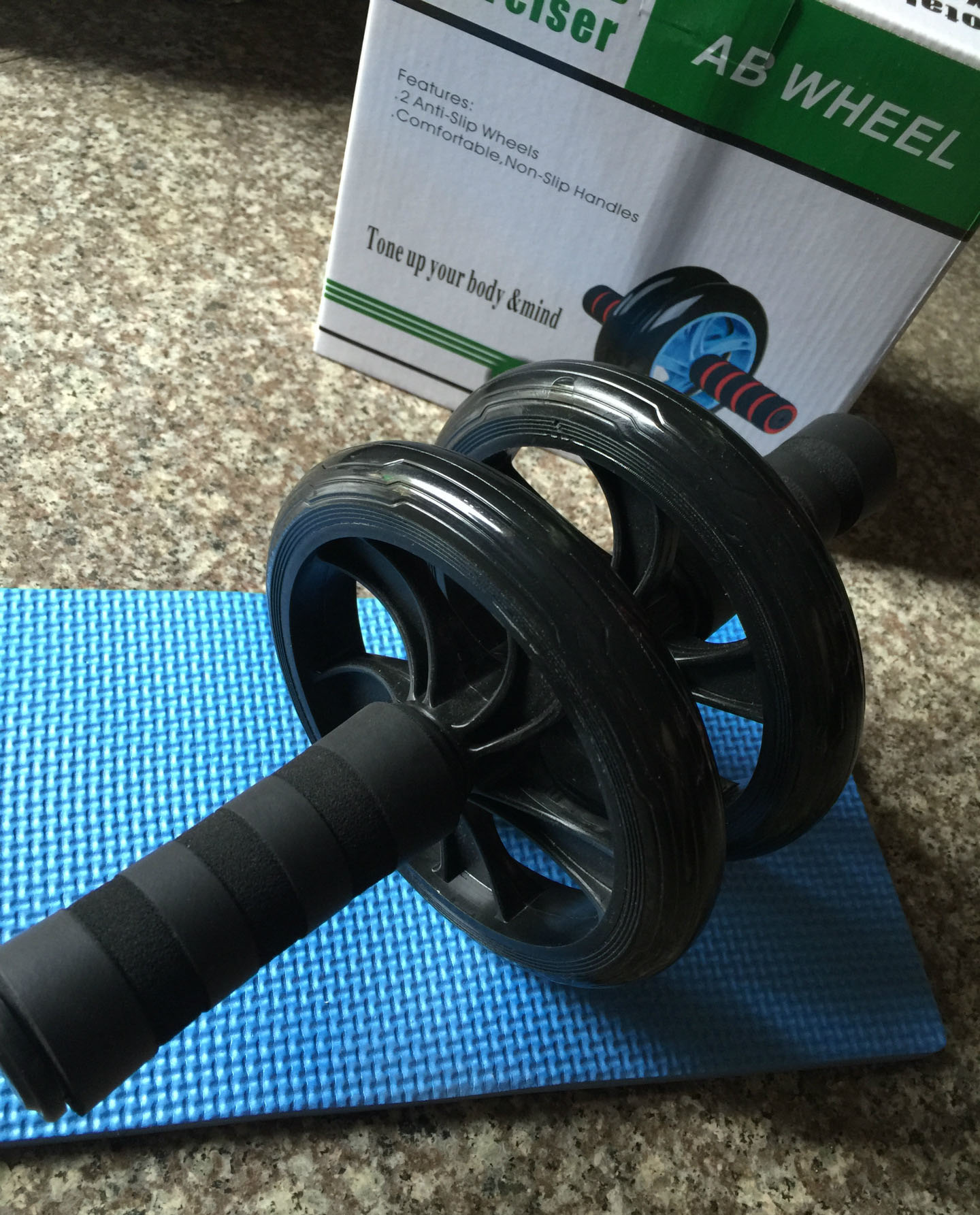Fitness Exercise Equipment Pulley Push-up Abdominal Slimming Abdominal Wheel AB Rocket Roller Abdominal Wheel