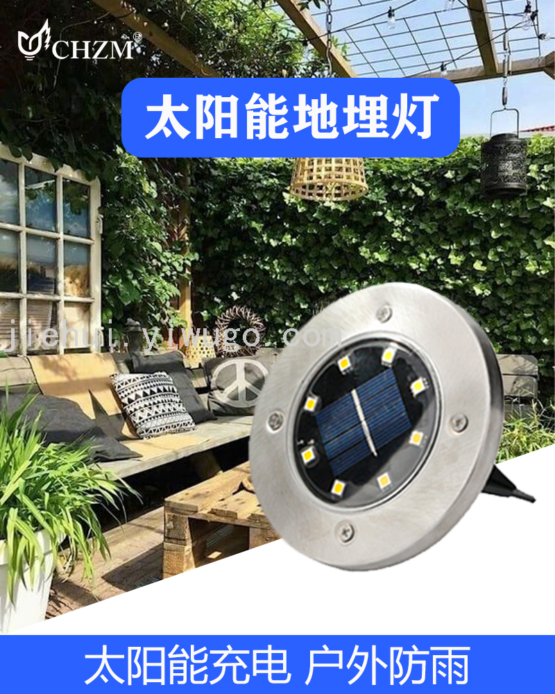 New LED Solar Ground Lamp Warm White Light Waterproof Lawn Landscape Light round Stainless Steel Courtyard Lawn Lamp New LED Solar Ground Lamp Warm White Light Waterproof Lawn Landscape Light round Stainless Steel Courtyard Lawn Lamp