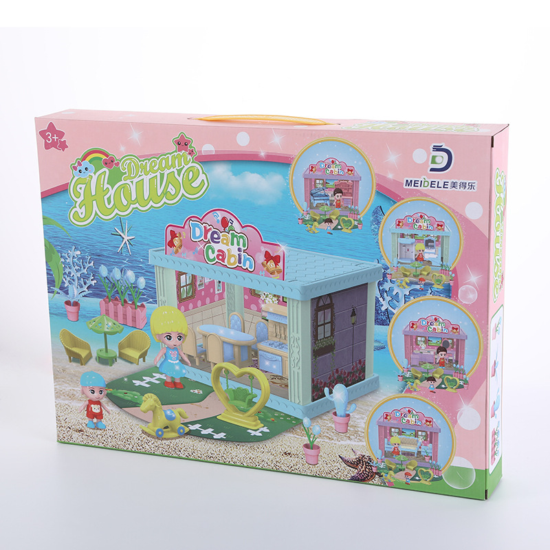 Factory Direct Supply New Girl DIY Toy Chinese and English Label Dream Cottage Swing Lawn Chair Holiday Gift