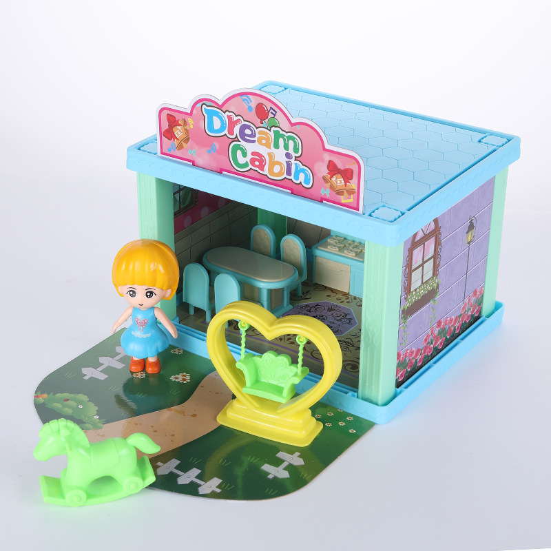 Factory Direct Supply New Girl DIY Toy Chinese and English Label Dream Cottage Swing Lawn Chair Holiday Gift