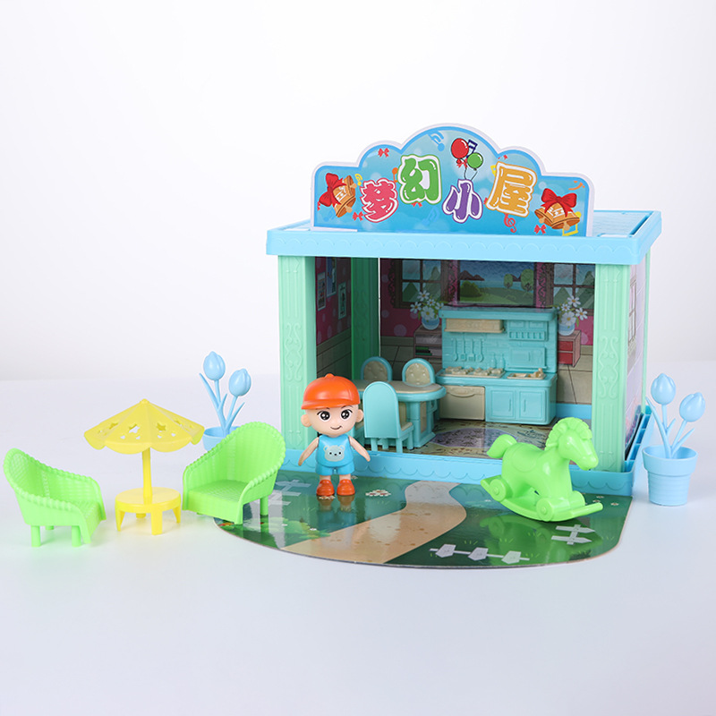 Factory Direct Supply New Girl DIY Toy Chinese and English Label Dream Cottage Swing Lawn Chair Holiday Gift