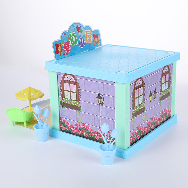 Factory Direct Supply New Girl DIY Toy Chinese and English Label Dream Cottage Swing Lawn Chair Holiday Gift