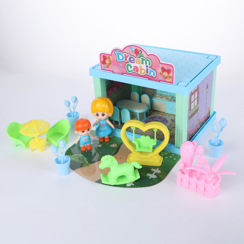 Factory Direct Supply New Girl DIY Toy Chinese and English Label Dream Cottage Swing Lawn Chair Holiday Gift