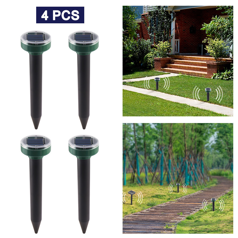 Solar Pest Repeller Ultrasonic Vibration Electronic Snake Repellent Multifunctional Lawn Waterproof Insect Killer
