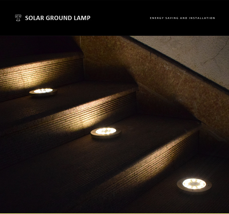 Amazon Cross-Border 8led Solar Stainless Steel Underground Lamp Outdoor New Plug-in Lawn Lamp Garden Lamp