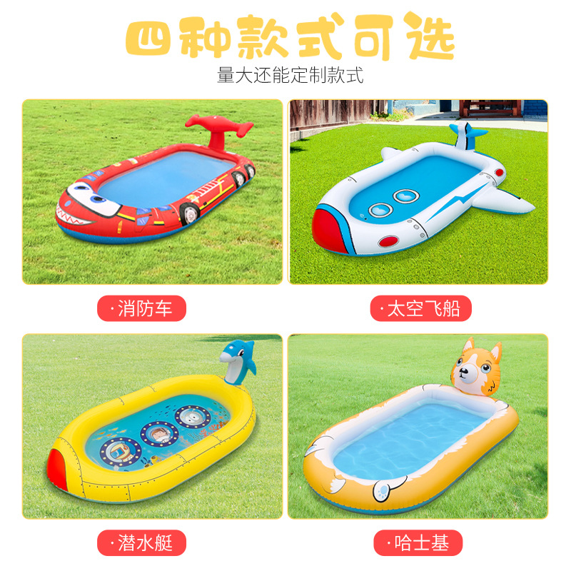 Amazon Children Outdoor Spray Pond Water Spray Mat PVC Inflatable Toys Paddling Pool Garden Lawn Inflatable toys