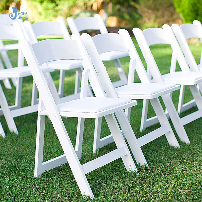 Factory Wholesale White Resin Plastic Folding Chair Wedding Chair Portable Outdoor Lawn Folding stool
