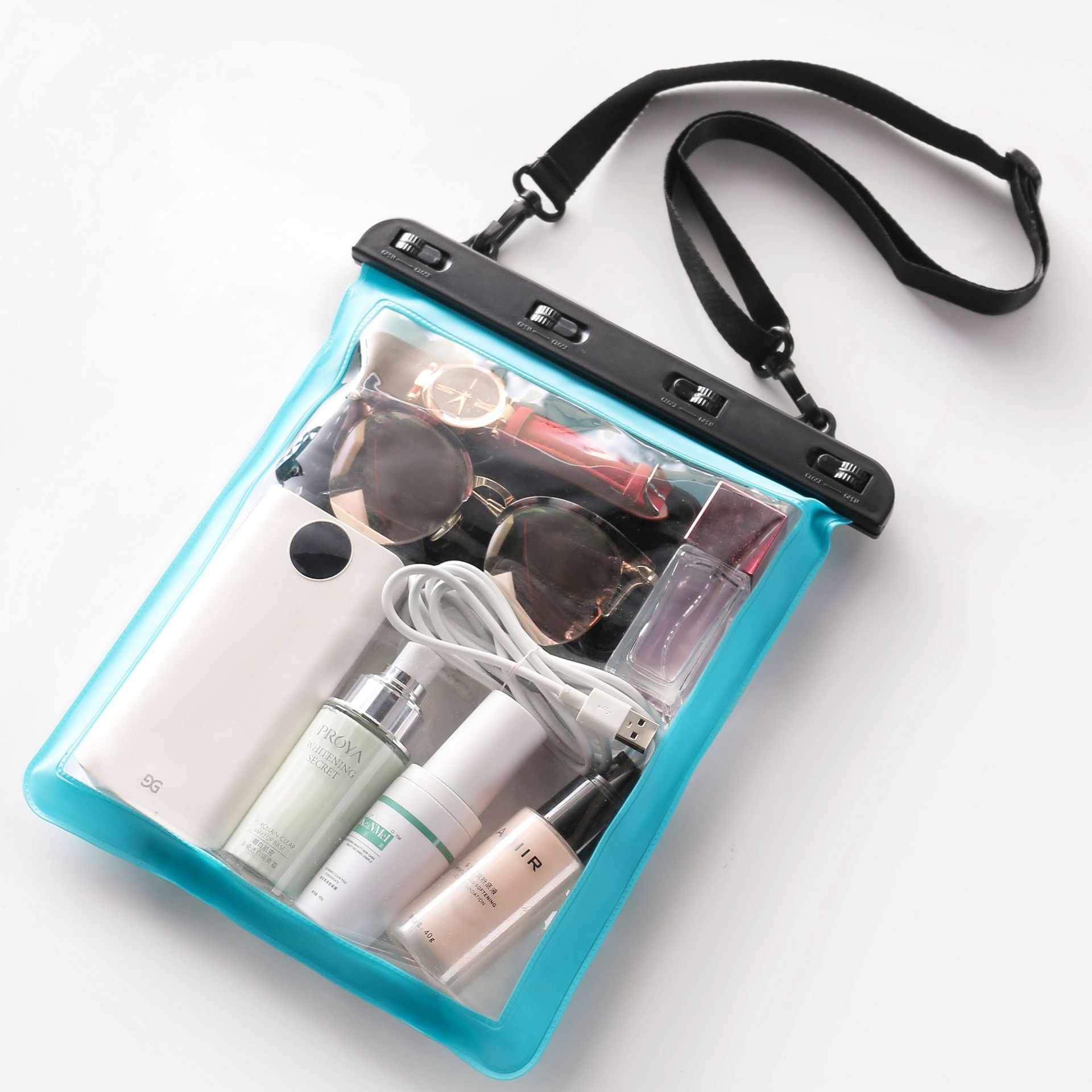 New MultiPurpose OneShoulder Sundries Outdoor Transparent Waterproof Bag Beach Bag Cell Phone Sundries Waterproof Bag