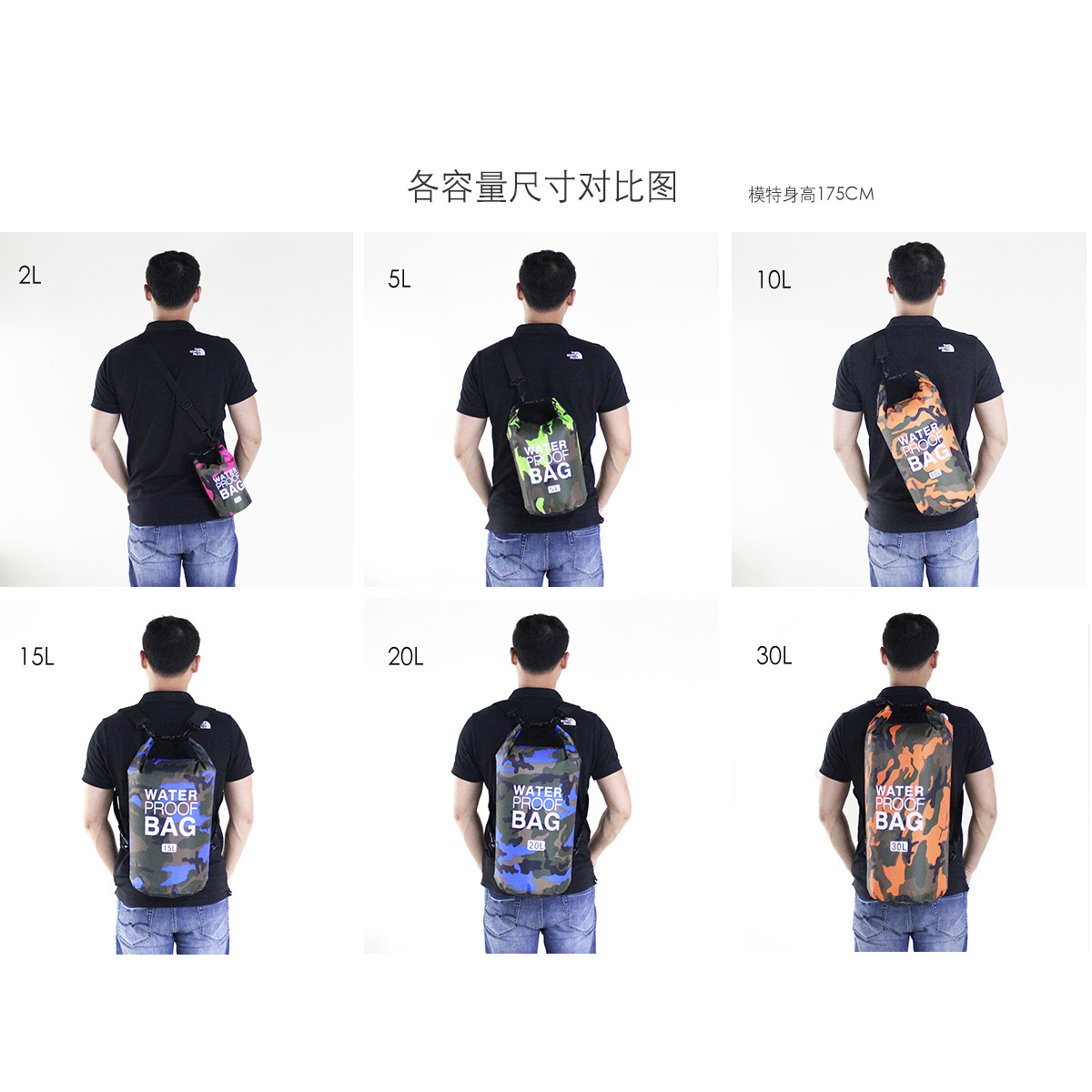 Polyester Waterproof Bag Shoulder Waterproof Bucket Bag Waterproof Bag Lightweight Drifting Bag Currently Available