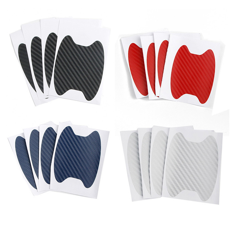 EBay Handle Stickers Car Door Handle Car Stickers Protective Film Carbon Fiber Handle Wrist Car Stickers 4pcs