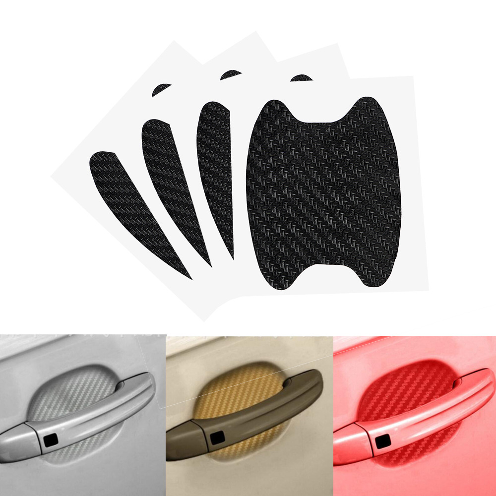 EBay Handle Stickers Car Door Handle Car Stickers Protective Film Carbon Fiber Handle Wrist Car Stickers 4pcs