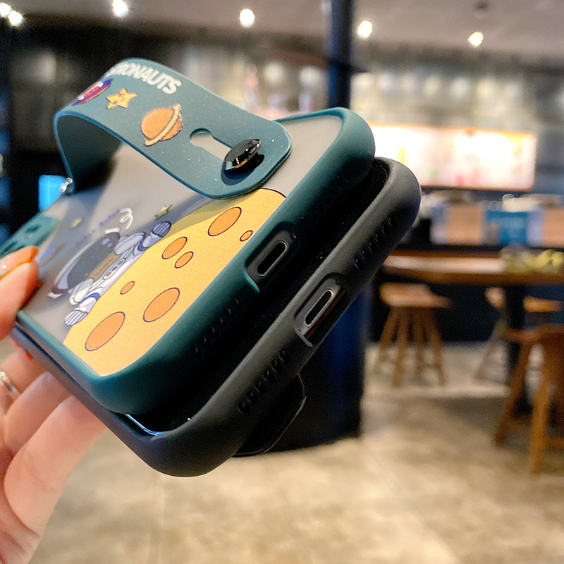 Creative Apple 12Promax Phone Case 7plus Wrist Strap Skin Feeling Iphone11 TikTok Generation X Foreign Trade Application