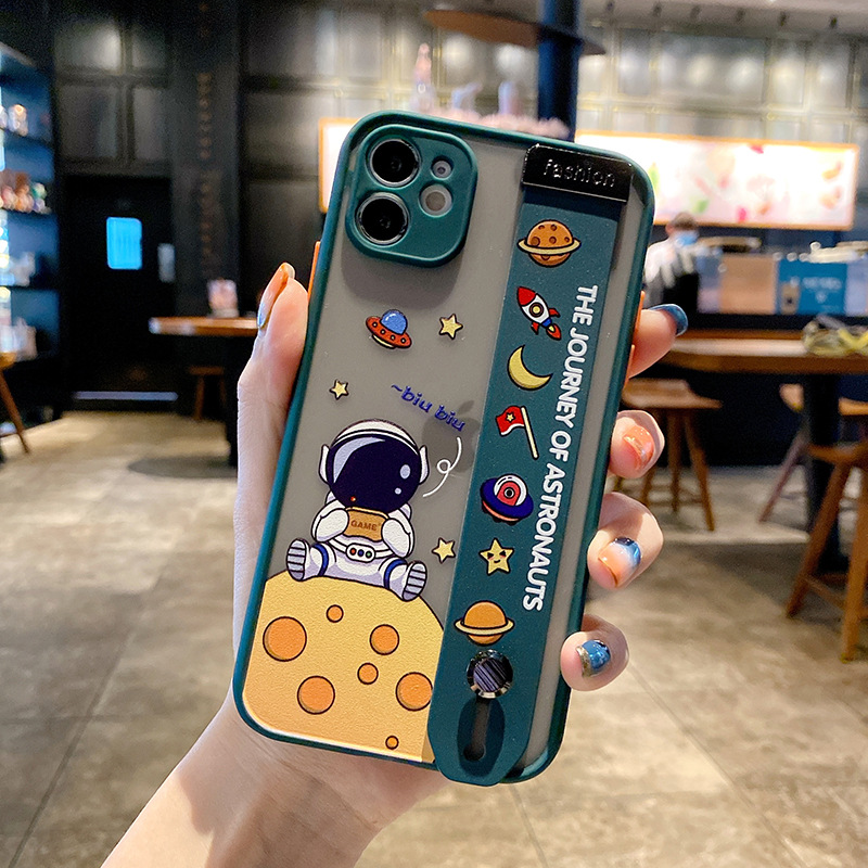 Creative Apple 12Promax Phone Case 7plus Wrist Strap Skin Feeling Iphone11 TikTok Generation X Foreign Trade Application