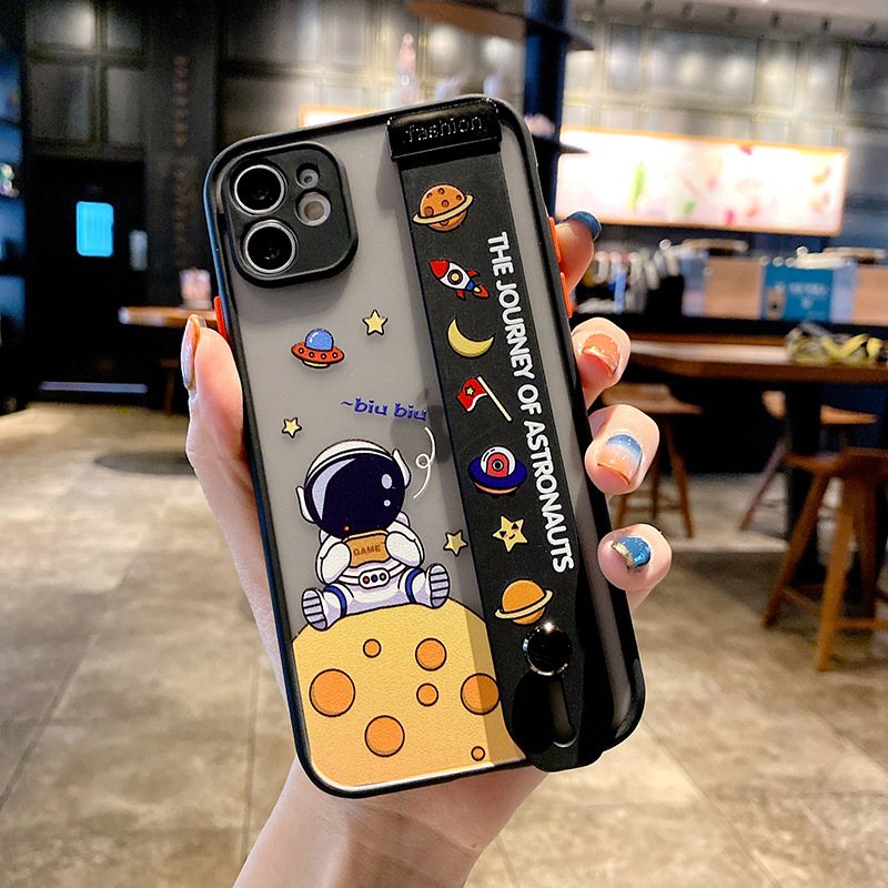 Creative Apple 12Promax Phone Case 7plus Wrist Strap Skin Feeling Iphone11 TikTok Generation X Foreign Trade Application