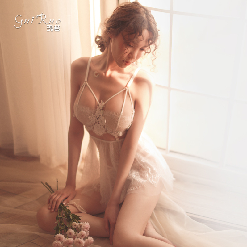 Rose Ruo New Sexy Sexy Push-up Underwear Temptation Perspective Set Nightdress Hollow Lace Limited Price 46 Yuan 176#