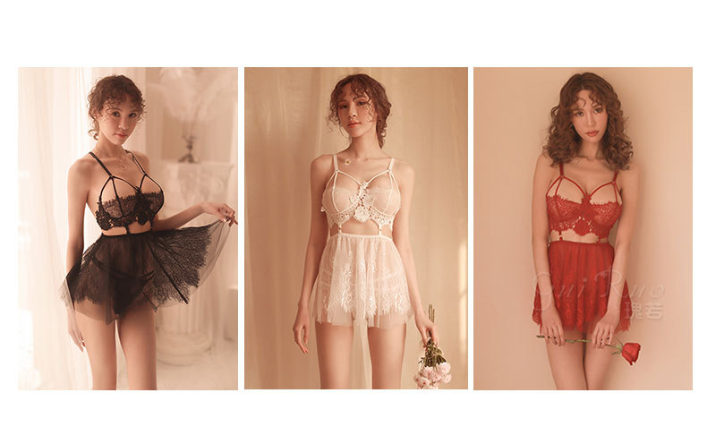 Rose Ruo New Sexy Sexy Push-up Underwear Temptation Perspective Set Nightdress Hollow Lace Limited Price 46 Yuan 176# Rose Ruo New Sexy Sexy Push-up Underwear Temptation Perspective Set Nightdress Hollow Lace Limited Price 46 Yuan 176#