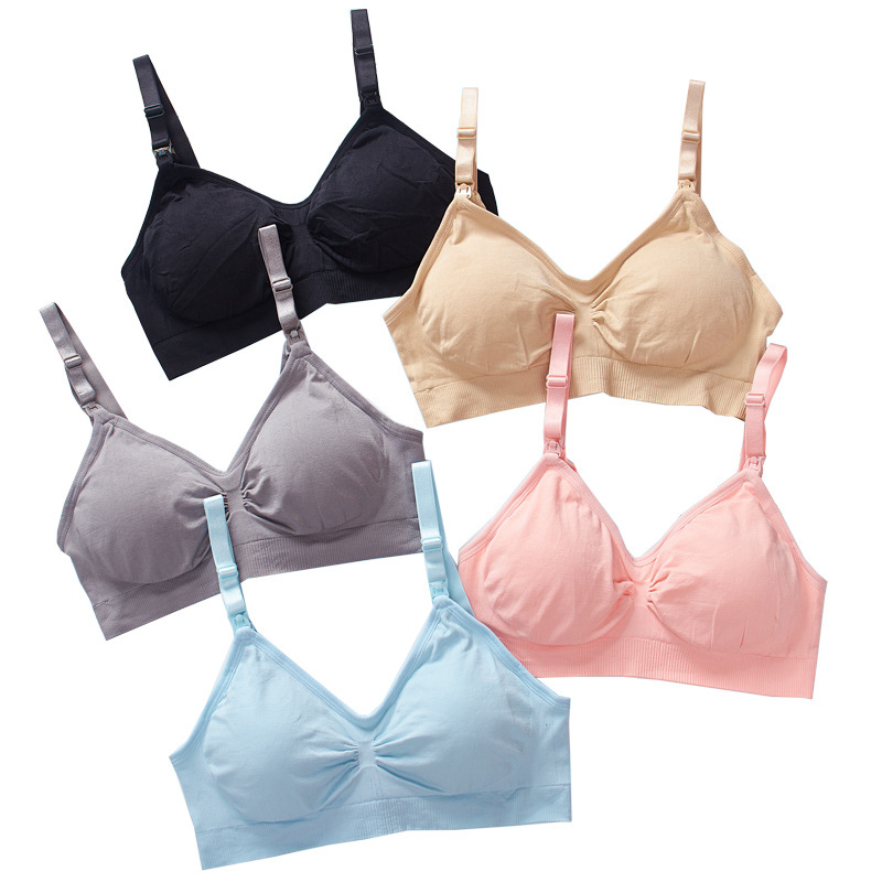 Pregnant Women&#039;s Wireless Front Buckle Large Size Nursing Underwear Adjustable Anti-Overflow Push up Nursing Bra