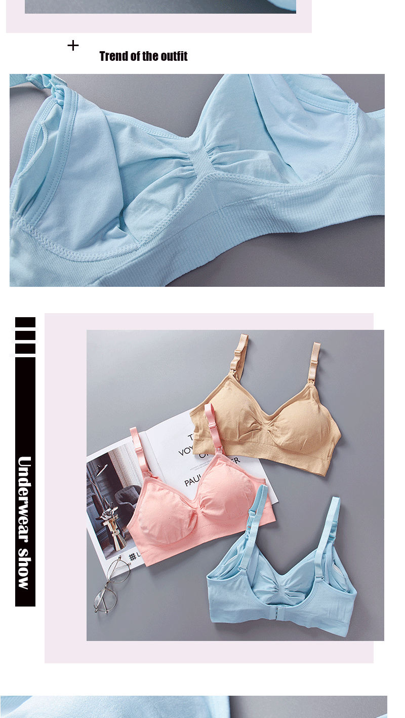 Pregnant Women's Wireless Front Buckle Large Size Nursing Underwear Adjustable Anti-Overflow Push up Nursing Bra Pregnant Women's Wireless Front Buckle Large Size Nursing Underwear Adjustable Anti-Overflow Push up Nursing Bra