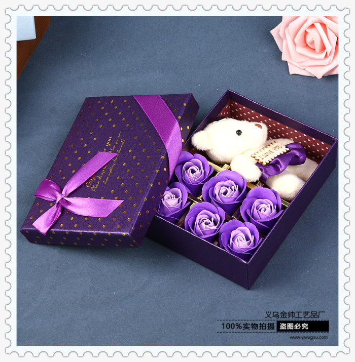 Happiness large square ferrero special rose soap flowers