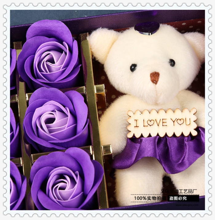 Happiness large square ferrero special rose soap flowers
