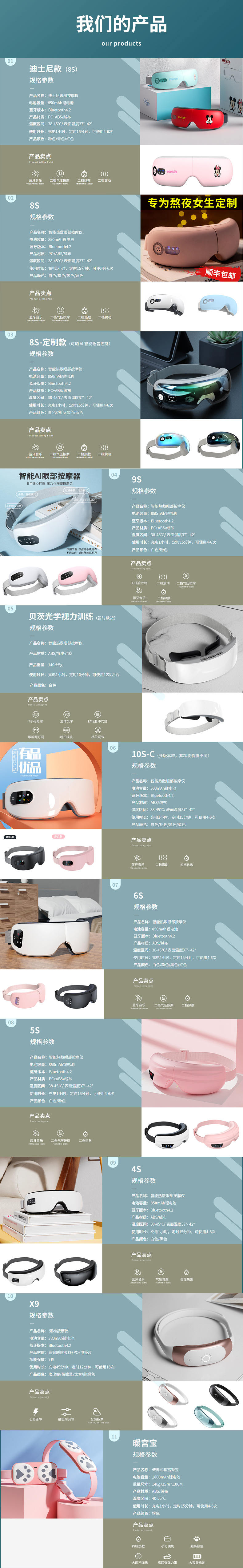 Shusen Eye Massager Hot Compress Steam Eye Mask Axial Rod Eye Care Machine Children Eye Massager Cross-Border