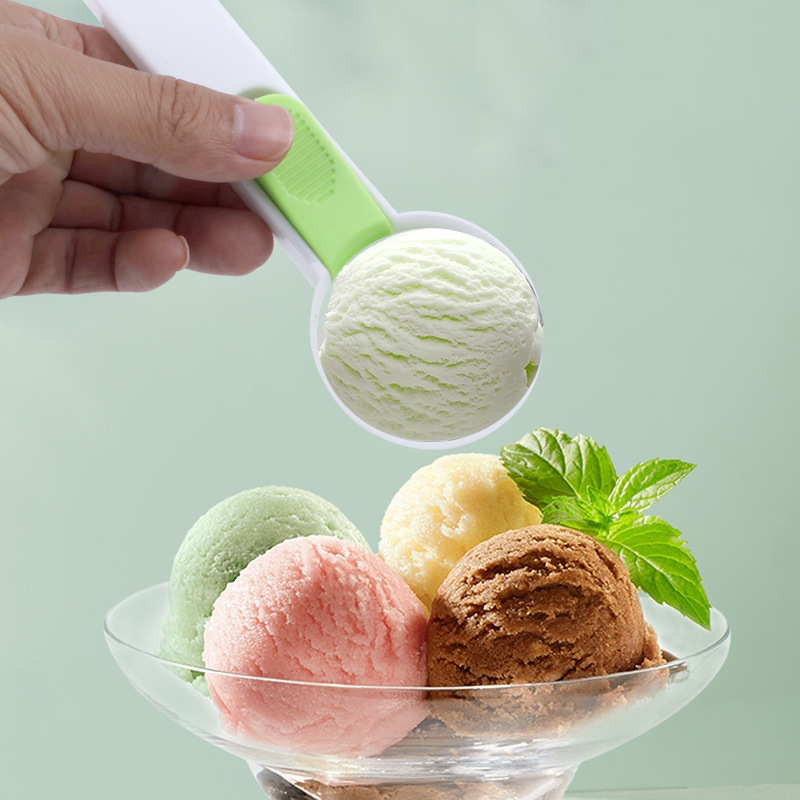 Factory Direct Sale Kitchen Tools Plastic Ice-Cream Spoon Fruit Ball Scoop Pop-up Ice Cream Jelly Spoon