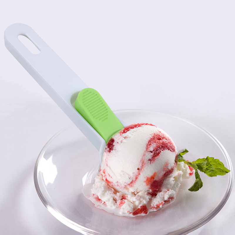 Factory Direct Sale Kitchen Tools Plastic Ice-Cream Spoon Fruit Ball Scoop Pop-up Ice Cream Jelly Spoon