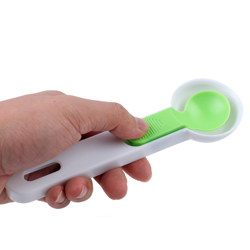 Factory Direct Sale Kitchen Tools Plastic Ice-Cream Spoon Fruit Ball Scoop Pop-up Ice Cream Jelly Spoon