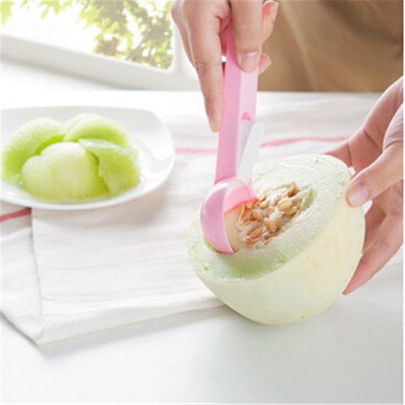 Factory Direct Sale Kitchen Tools Plastic Ice-Cream Spoon Fruit Ball Scoop Pop-up Ice Cream Jelly Spoon