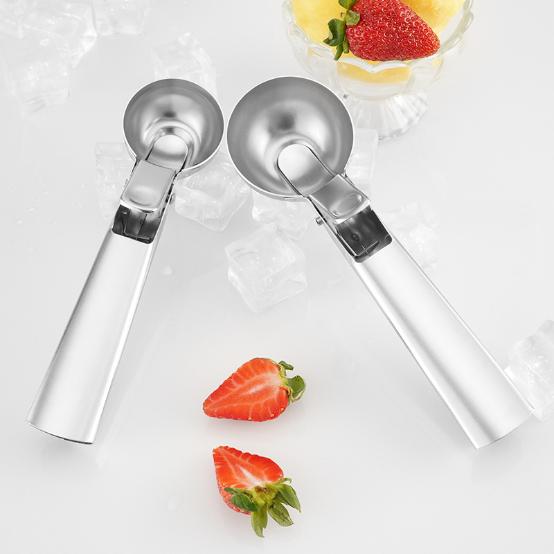 304 Stainless Steel Sanding Ice-Cream Spoon Two-Piece Stainless Steel Thickened Ice Cream Spoon Ice Cream Ball Scoop