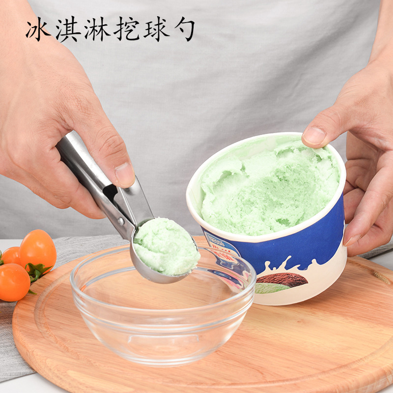 304 Stainless Steel Cream Dipper Digging Ice-Cream Spoon Dual-Purpose Ice Cream Ball Scoop Ball Scoop 